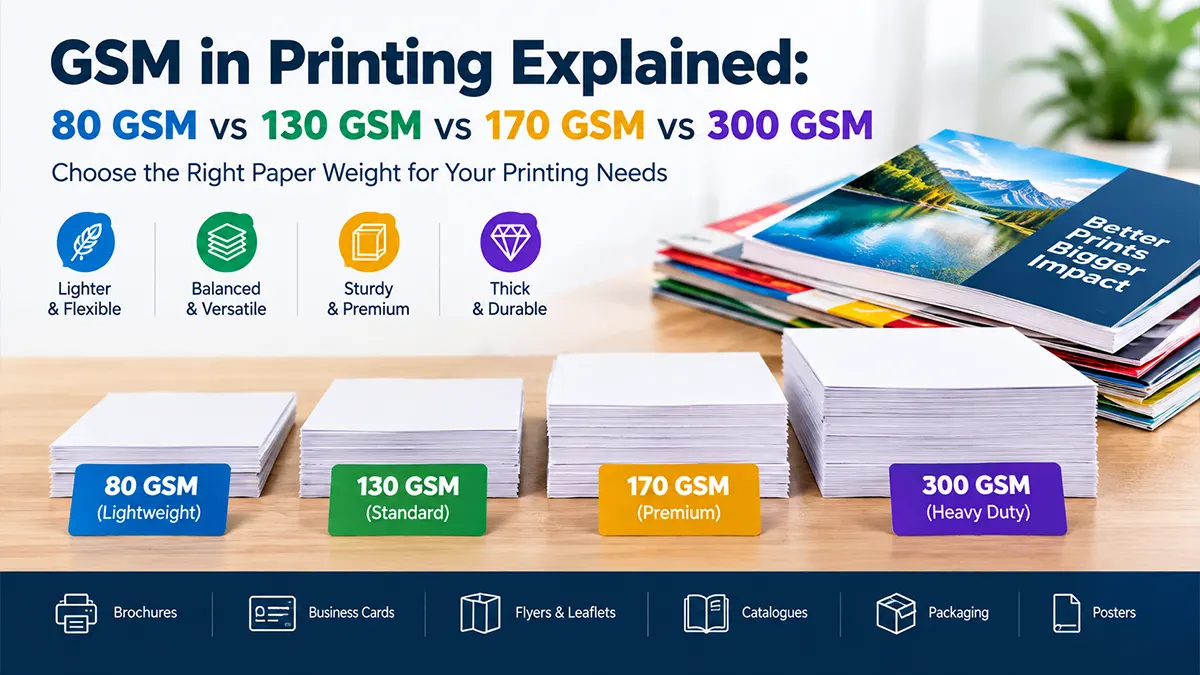 GSM in Printing Explained: 80 GSM vs 130 GSM vs 170 GSM vs 300 GSM