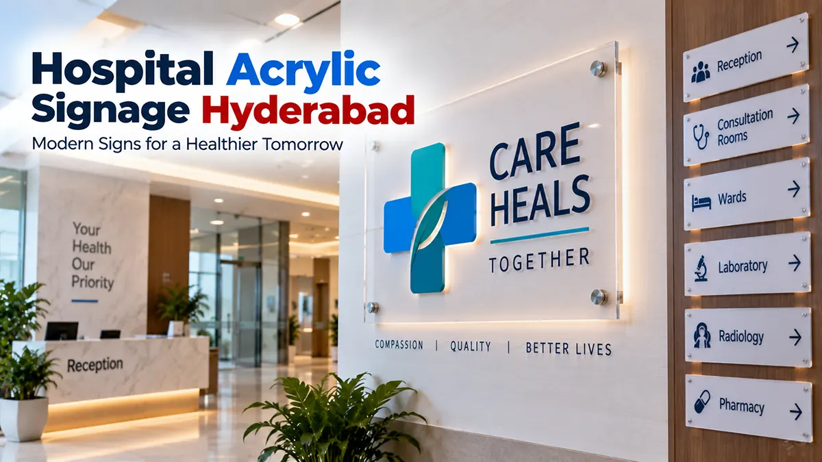 Hospital acrylic signage in Hyderabad