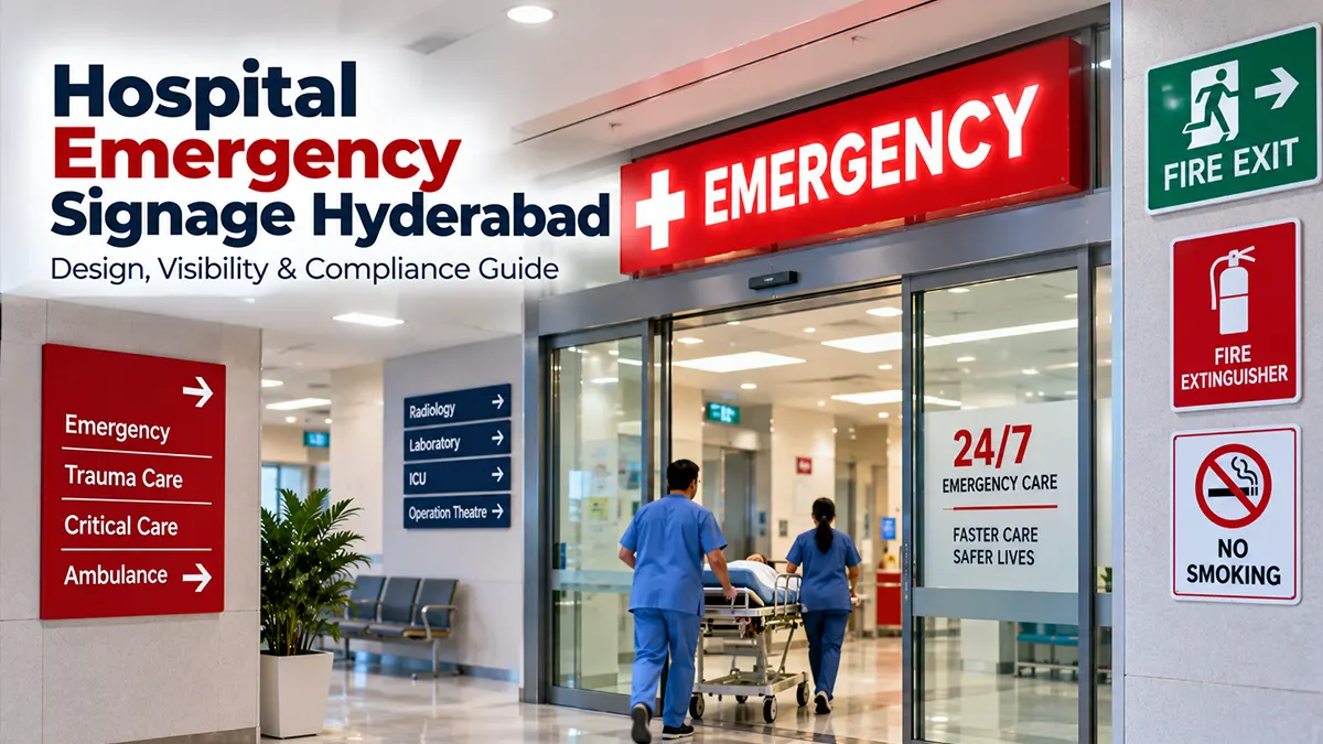 Hospital Emergency Signage in Hyderabad (2026): Design, Visibility & Compliance Guide