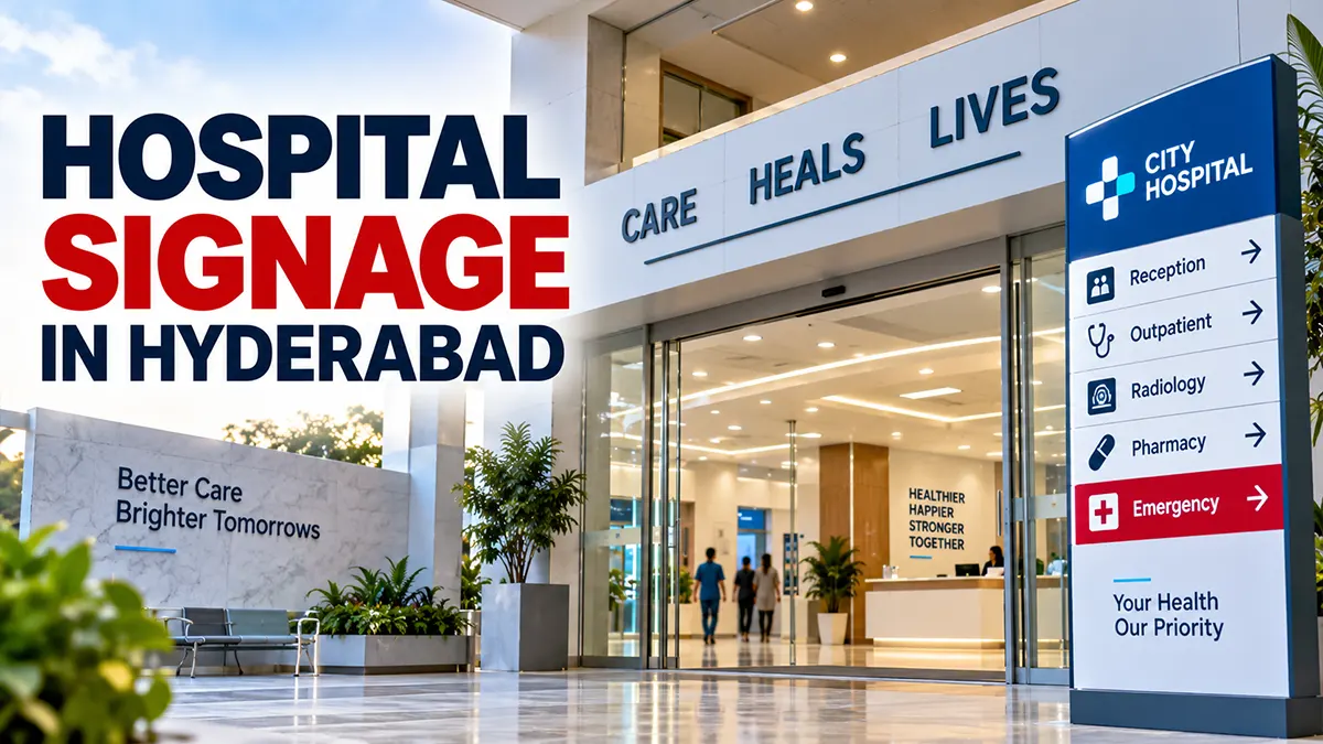 Hospital signage and wayfinding in Hyderabad