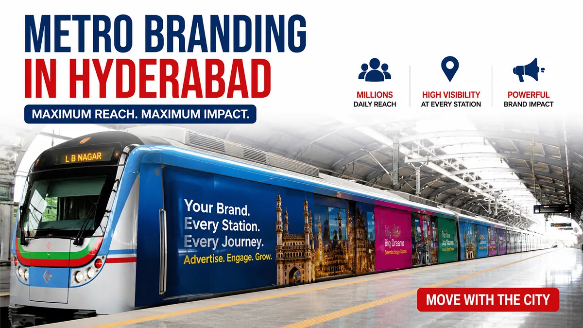 Metro branding and metro station advertising in Hyderabad